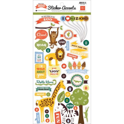 Echo Park Paper Company - Mini Theme - Day At The Zoo - 12" x 6" Sticker Accent Pieces