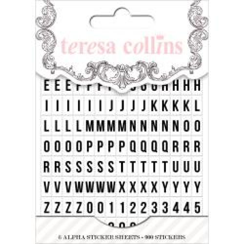 Teresa Collins Designs - Signature Essentials Matchbook Alpha Stickers 3"X4.5" White