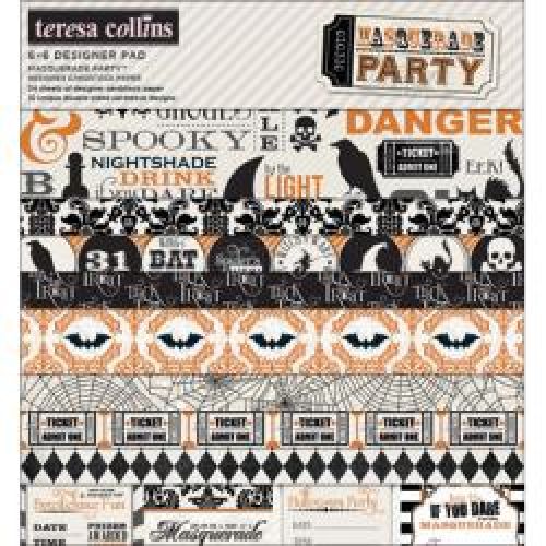 Teresa Collins Designs - Masquerade Party - Paper Pad 6"X6" 24/Sheets 12 Double-Sided Designs/2 Each