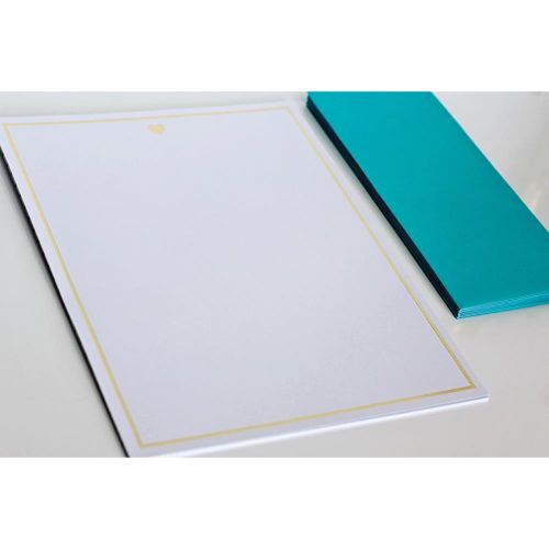 Teresa Collins Designs - Studio Gold - Foiled Stationery 8.5"X11" 12/Pkg - Heart