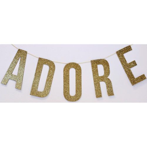 Teresa Collins Designs - Studio Gold - Glittered Chipboard Word Banner - Adore