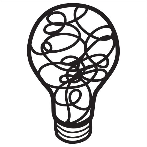 The Crafters Workshop - Balzer Bits Mask 4"X4" - Lightbulb Bits