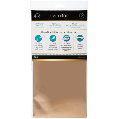 Therm-O-Web - iCraft - Deco Foil - Transfer Sheet 6"X12" 20/Pkg - Rose Gold
