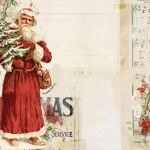 My Mind's Eye - Vintage Christmas - 12x12" Double Sided Patterned Paper - Santa Paper