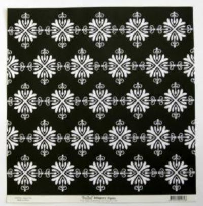 Bella - Allegory - Paper - Flocked Paper - Black and White