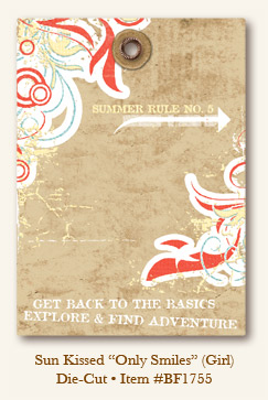 My Minds Eye - Breaking Free - Sun Kissed - "Only Smiles" (Girl) Kraft Tag