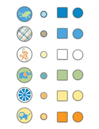 My Little Yellow Bicycle - Baby Safari - Boy - Brad Assortment ? Enamel Glitter and Flocked