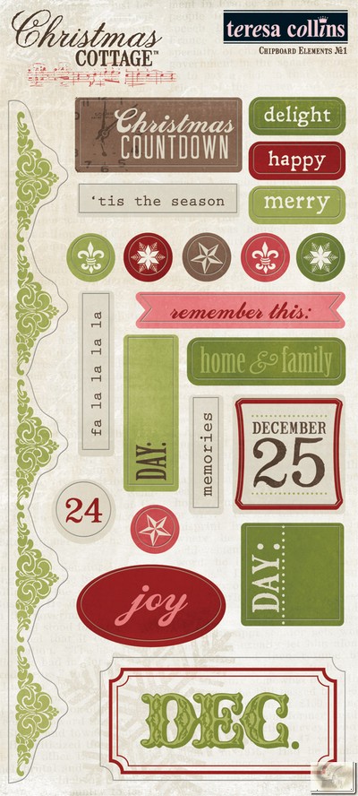 Teresa Collins - Christmas Cottage - Chipboard Elements 1