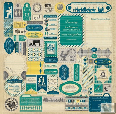 Authentique - Curiosity - Details 12 x 12 Sticker Sheet