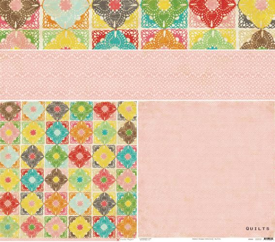 Crate Paper - Emma's Shoppe - Quilts 12x12 Double Sided Patterned Paper