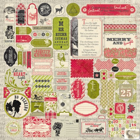 Authentique - Festive - Details - 12" x 12" Sticker Sheet