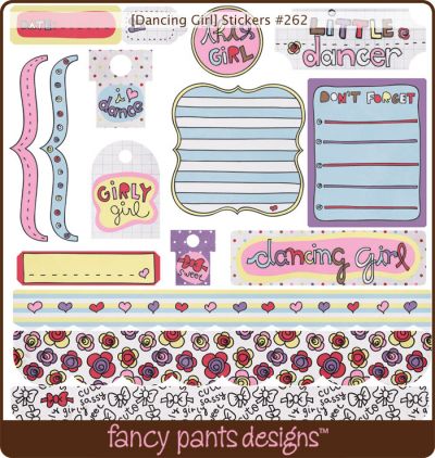 Fancy Pants - Dancing  Girl Stickers