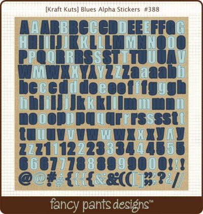 Fancy Pants - Kraft Kuts - That Boy - Blues Alpha Sticker