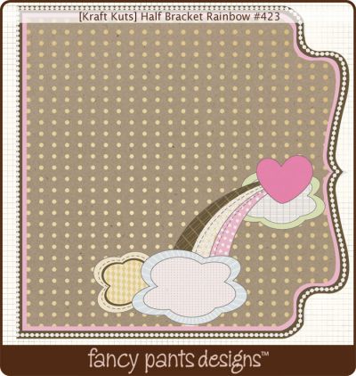 Fancy Pants - Kraft Kuts - Half Bracket Rainbow Die Cut