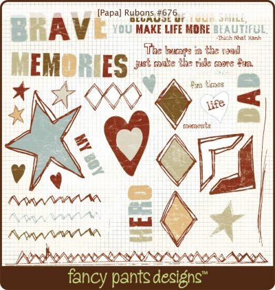 Fancy Pants - Papa - Rub-ons - 8" x 8"