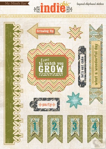 My Minds Eye - Indie Chic - Citron - Measure - Layered Chipboard