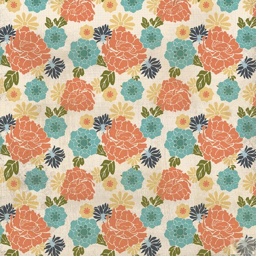 My Minds Eye - Indie Chic - Citron - Measure - Peony 12X12 Paper