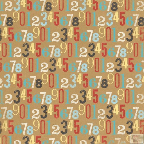 My Minds Eye - Kraft Funday -Happy Days - 12 x 12 Paper - Countdown