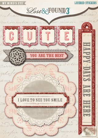 My Minds Eye - Lost & Found 3 - “Ruby” Layered Stickers