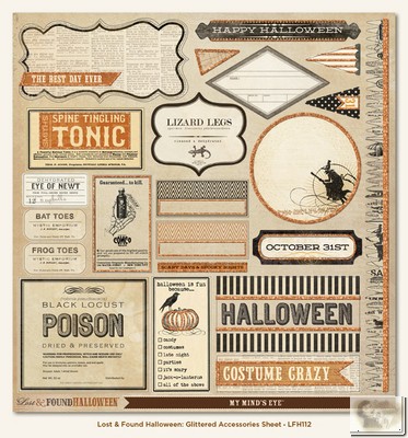 My Minds Eye - Lost & Found Halloween - Glittered Accessories Sheet