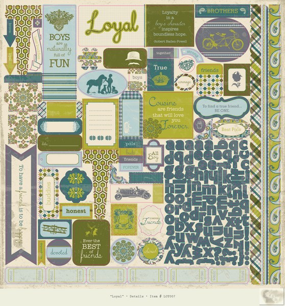 Authentique - Loyal - Details 12x12 Sticker sheet