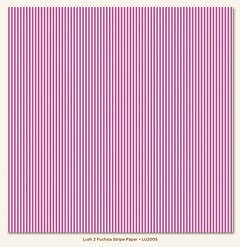 My Minds Eye - Lush Fuchsia Stripe Paper