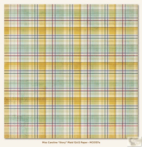 My Minds Eye - Miss Caroline - Fiddlesticks - Story Plaid 12 x 12 Double Sided Paper