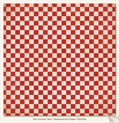 My Minds Eye - Miss Caroline - Dilly Dally - Best Checkered 12 x 12 Double Sided Paper