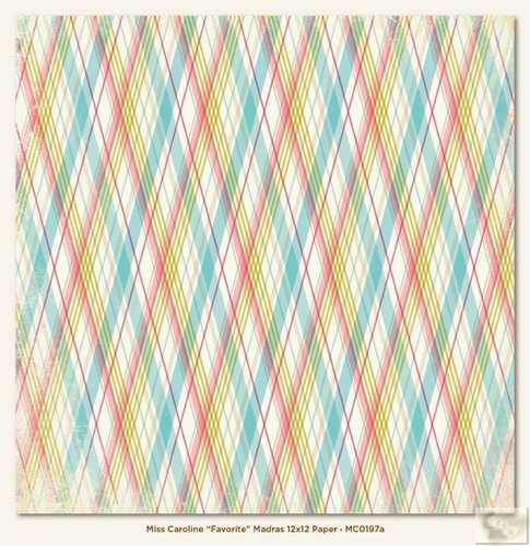 My Minds Eye - Miss Caroline - Dolled Up - Favorite Madras 12 x 12 Double Sided Paper
