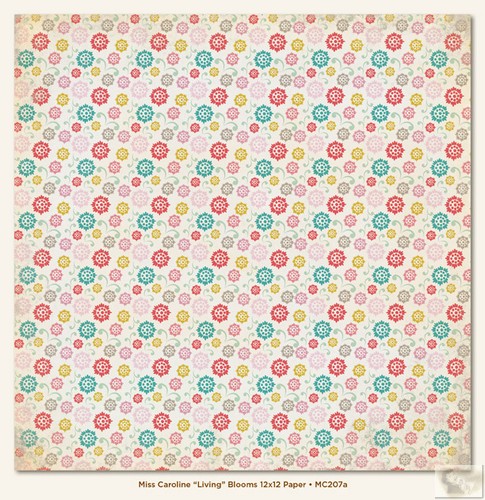 My Minds Eye - Miss Caroline - Dolled Up - Living Blooms 12 x 12 Double Sided Paper