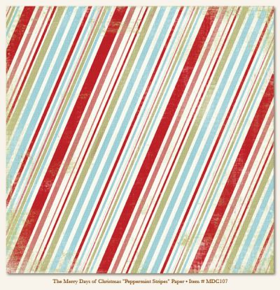 My Minds Eye - The Merry Days of Christmas Peppermint Stripes Paper