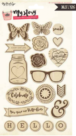 My Minds Eye - My Story - Wood Veneer Shapes - 10" x 5.5" Pack