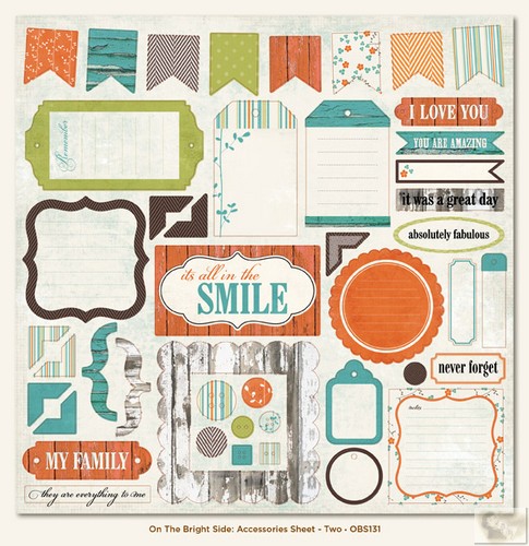 My Minds Eye - On the Bright Side - Colour Scheme Two: Accessories Sheet