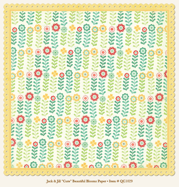 My Minds Eye - Quite Contrary - Jack & Jill  -"Cute" Beautiful Blooms Paper