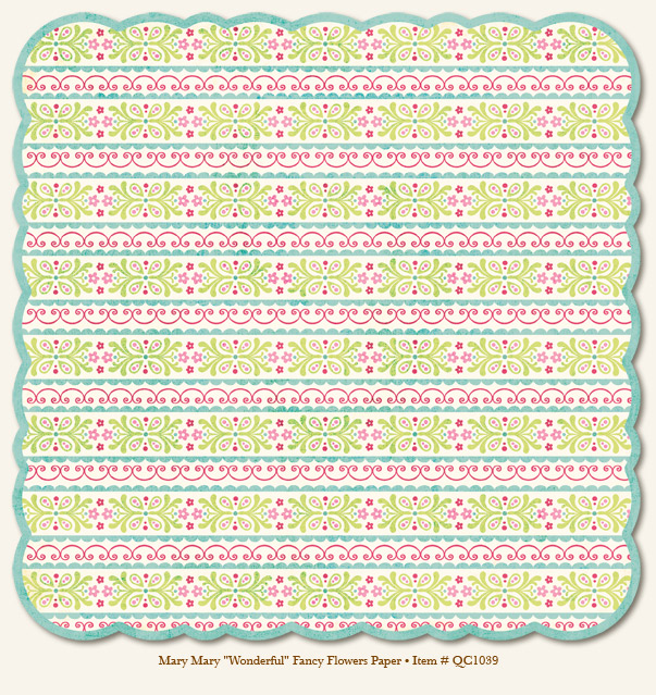 My Minds Eye - Quite Contrary - Mary Mary -"Wonderful" Fancy Flowers Paper