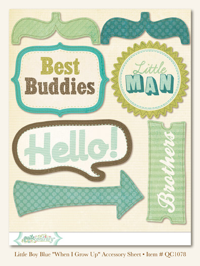 My Minds Eye - Quite Contrary - Little Boy Blue -"When I Grow Up" Accessory Sheet