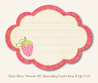 My Minds Eye - Quite Contrary - Mary Mary -"Sweetie Pie" Journaling Card
