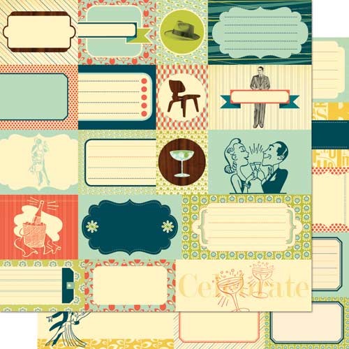 Cosmo Cricket - Social Club - Elements 12x12 Double Sided Patterned Paper