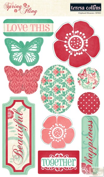 Teresa Collins Designs: Spring Fling: Chipboard Elements