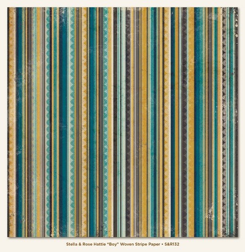My Minds Eye - Stella and Rose - Hattie - "Boy" Woven Stripe Paper