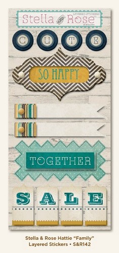 My Minds Eye - Stella and Rose - Hattie - "Family" Layered Stickers