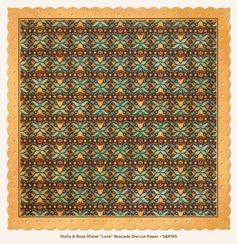 My Minds Eye - Stella and Rose - Mabel - "Love" Brocade Die-cut Paper