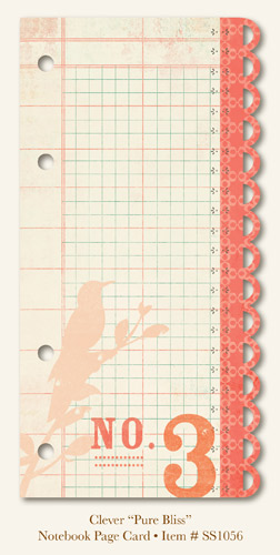 My Minds Eye - So Sophie - Clever - "Pure Bliss" Notebook Page Card