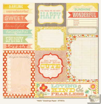 My Minds Eye - The Sweetest Thing - Tangerine - Hello Greetings Paper