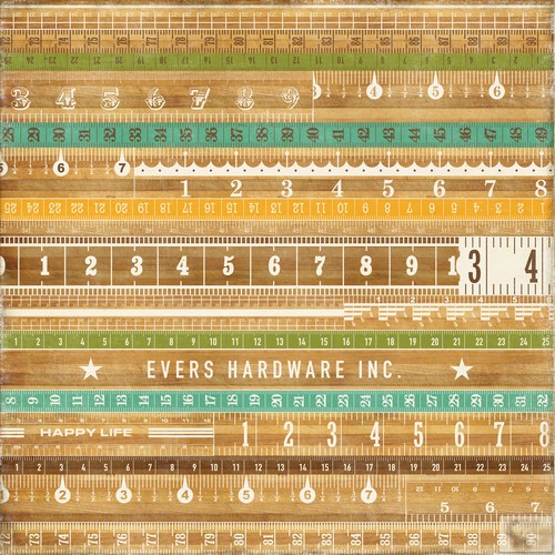 Echo Park - This and That Charming - Yardsticks Patterned Paper
