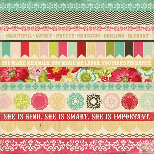 Echo Park - This and That Graceful - Border Strips Patterned Paper