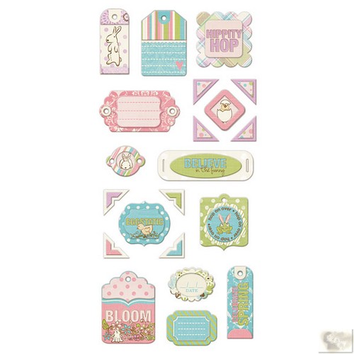 We R Memory Keepers - Cotton Tail  Layered Chipboard Tags