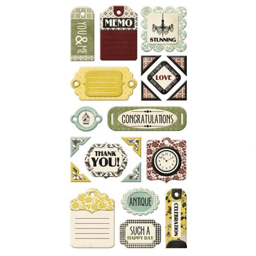 We R Memory Keepers - Antique Chic - Layered Chipboard Tags