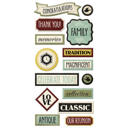 We R Memory Keepers - Antique Chic - Layered Chipboard Words